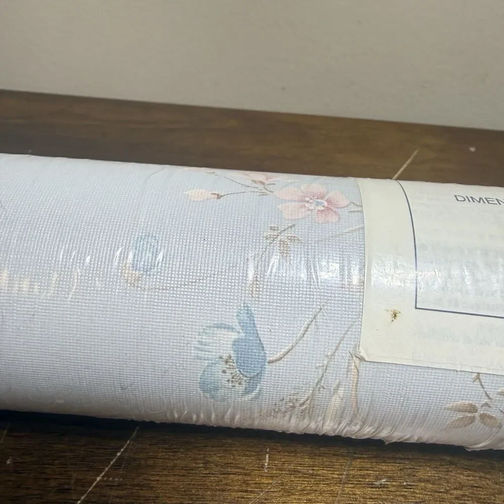 VTG Warner Wallcoverings Solid Pre-Pasted Vinyl Wallpaper Floral Pastel W 1044